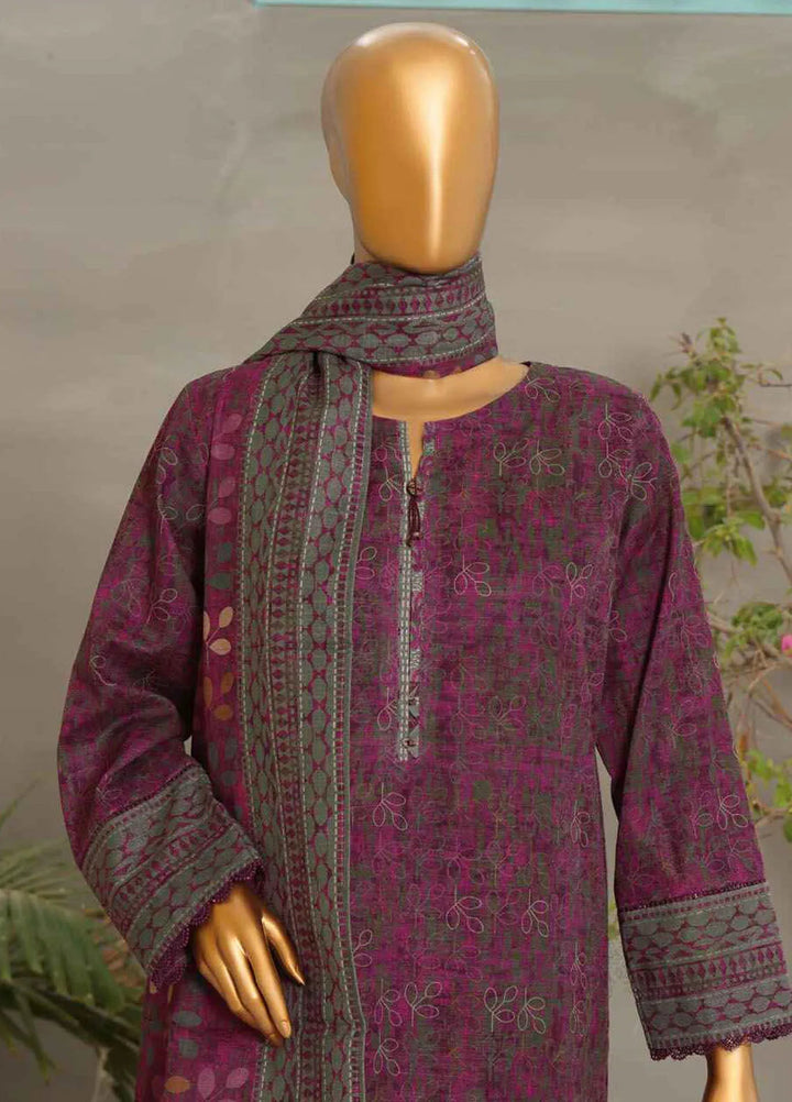 Hz Textiles  Printed Khaddar Suit Unstitched 3 Piece HZ24KW PKP-49 Vol02 - Winter Collection