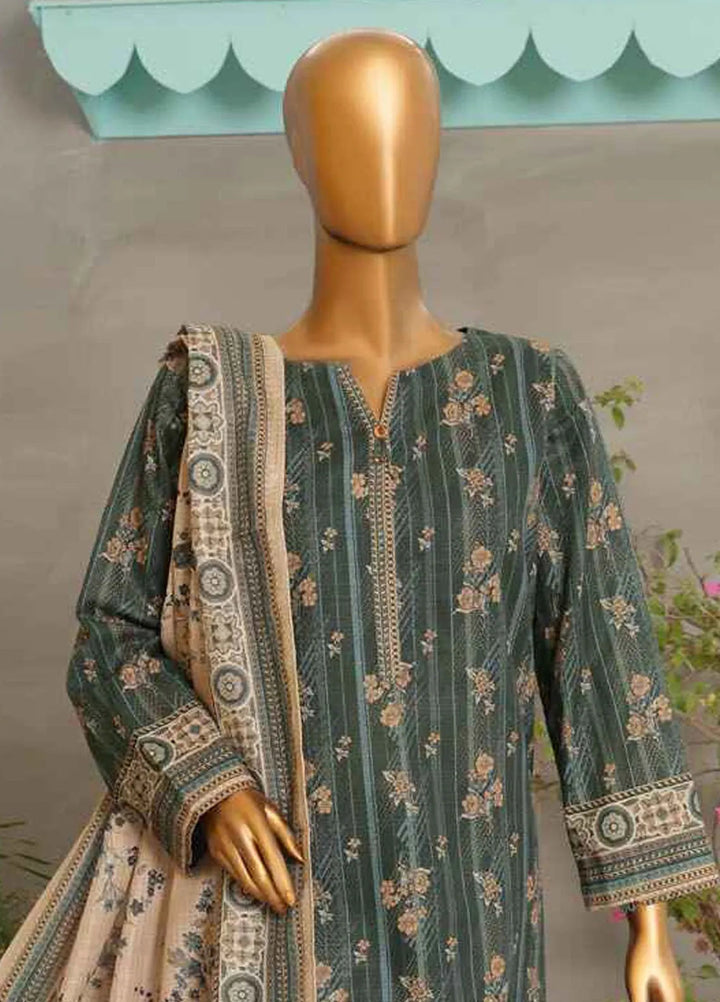 Hz Textiles  Printed Khaddar Suit Unstitched 3 Piece HZ24KW PKP-51 Vol02 - Winter Collection