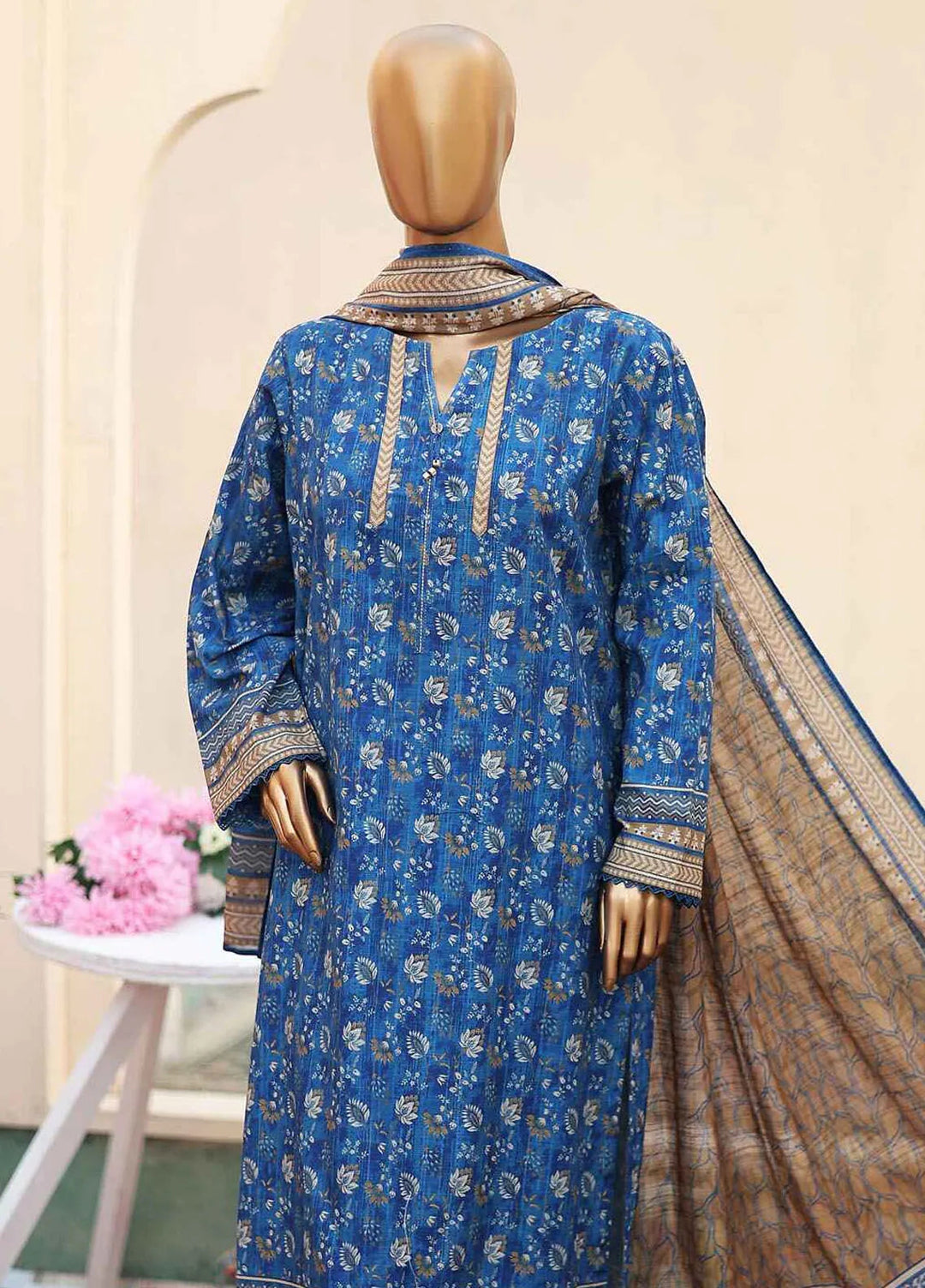 Hz Textiles  Printed Khaddar Suit Unstitched 3 Piece HZ24KW PKP-62 Vol02 - Winter Collection