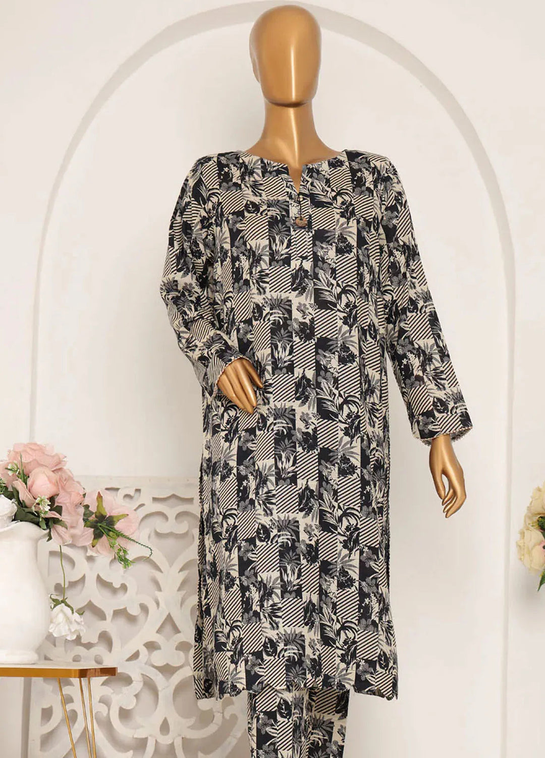 HZ Textiles Printed Khaddar Suits Unstitched 2 Piece HZ25KS KSP-22A - Winter Collection