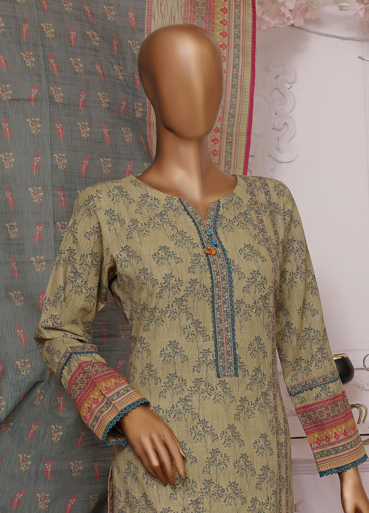 HZ Textiles Printed Khaddar Suits Unstitched 3 Piece HZ22EK PKC-2206 - Winter Collection