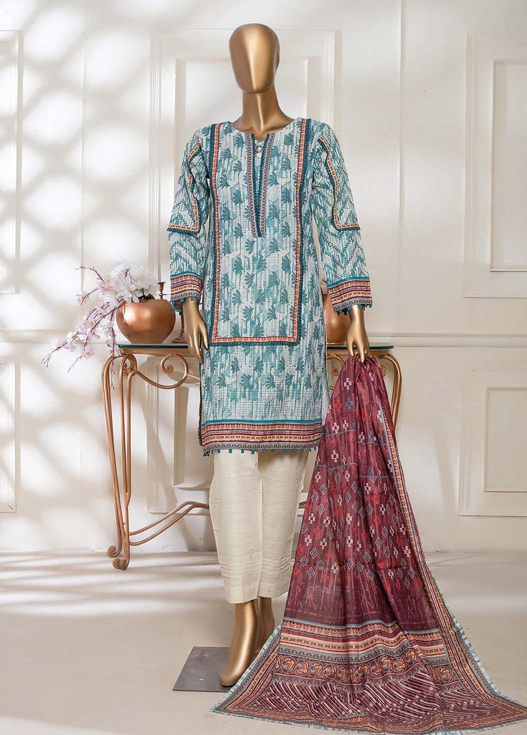 HZ Textiles Printed Khaddar Suits Unstitched 3 Piece HZ22EK PKC-2211 - Winter Collection