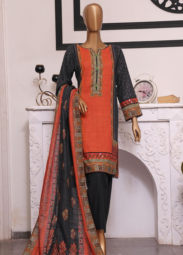 HZ Textiles Printed Khaddar Suits Unstitched 3 Piece HZ22EK PKC-2240 - Winter Collection