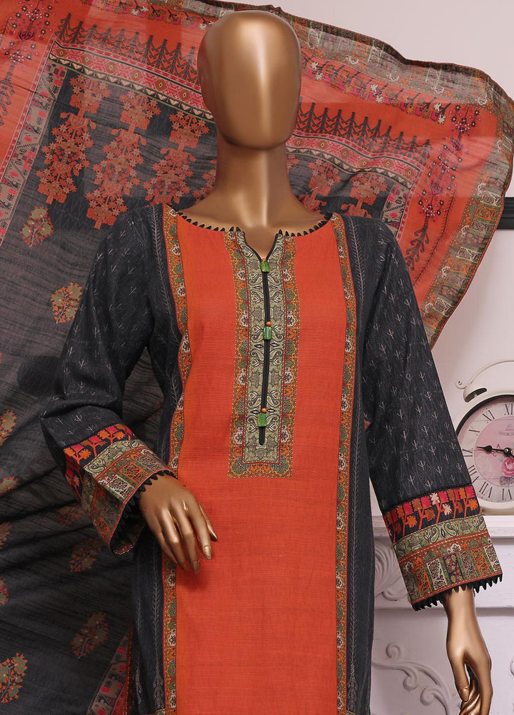 HZ Textiles Printed Khaddar Suits Unstitched 3 Piece HZ22EK PKC-2240 - Winter Collection