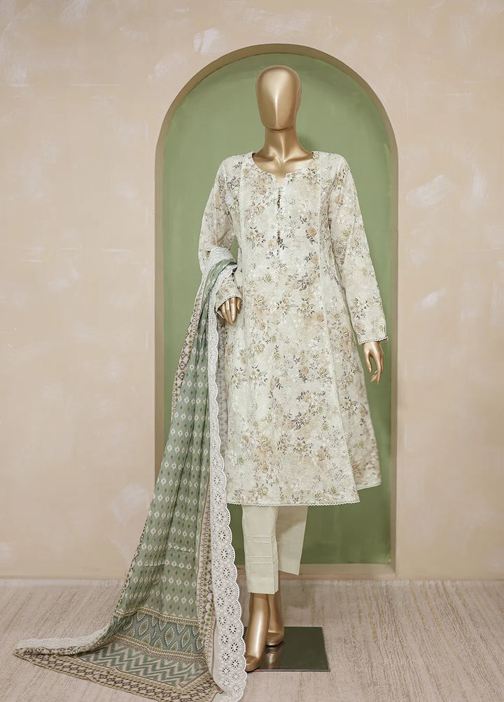 HZ Textiles Printed Lawn Suit Unstitched 3 Piece HZ24D PDE-732 - Summer Collection