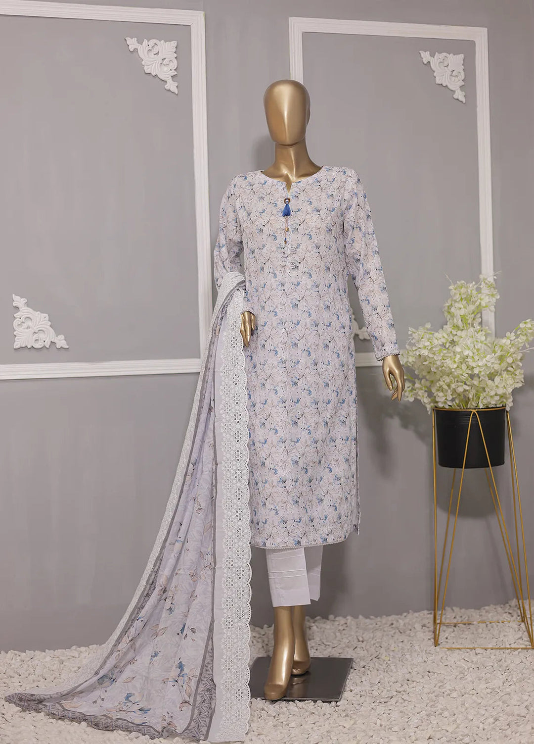 HZ Textiles Printed Lawn Suit Unstitched 3 Piece HZ24D PDE-737 - Summer Collection