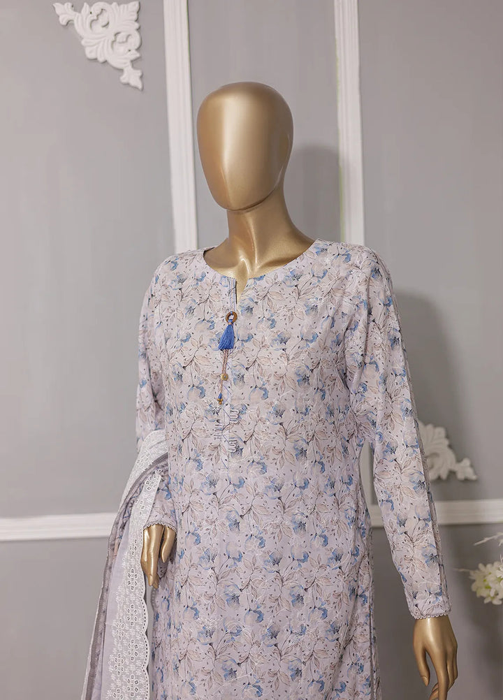 HZ Textiles Printed Lawn Suit Unstitched 3 Piece HZ24D PDE-737 - Summer Collection