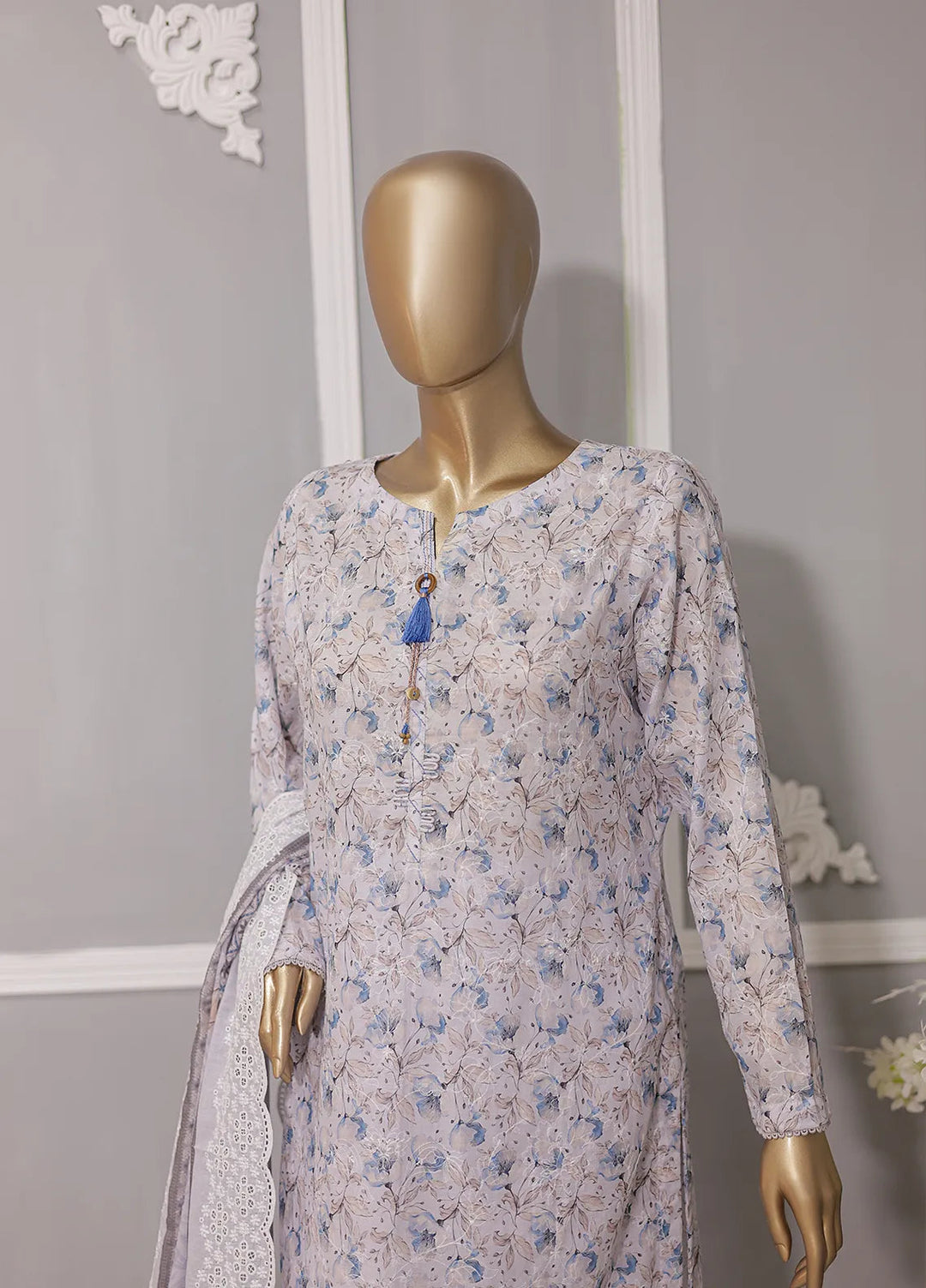 HZ Textiles Printed Lawn Suit Unstitched 3 Piece HZ24D PDE-737 - Summer Collection