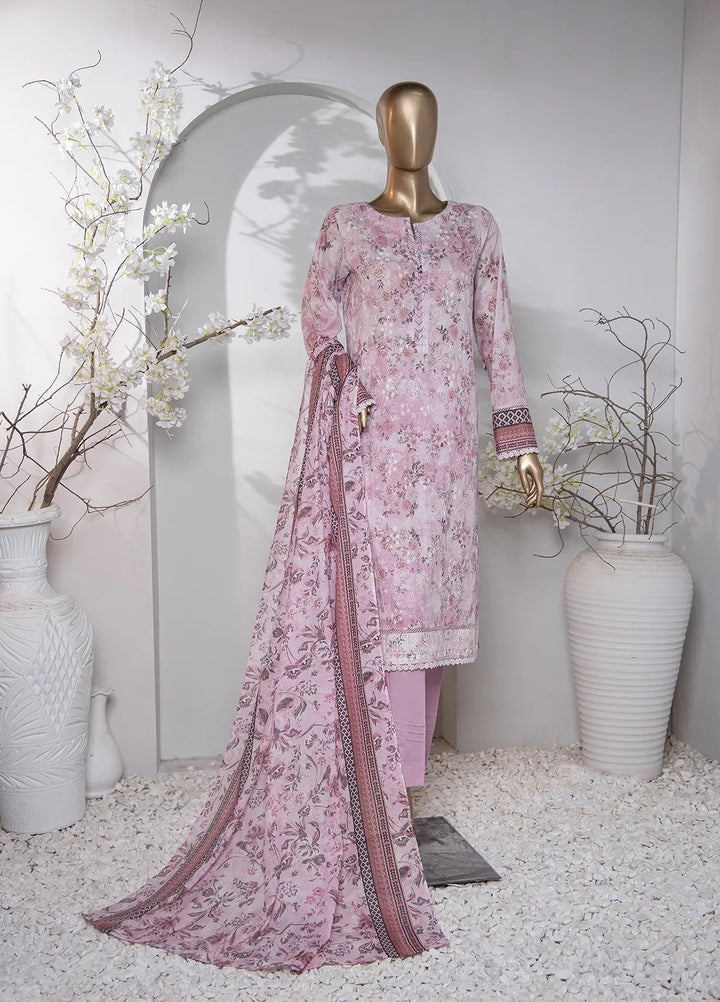 HZ Textiles Printed Lawn Suit Unstitched 3 Piece HZ24D PDE-798 - Summer Collection