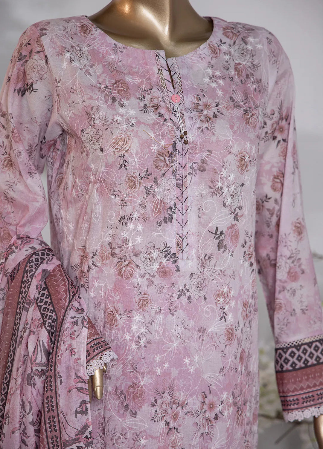 HZ Textiles Printed Lawn Suit Unstitched 3 Piece HZ24D PDE-798 - Summer Collection