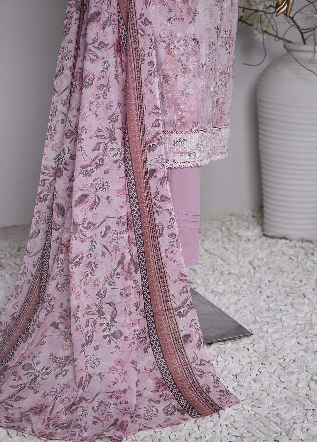 HZ Textiles Printed Lawn Suit Unstitched 3 Piece HZ24D PDE-798 - Summer Collection