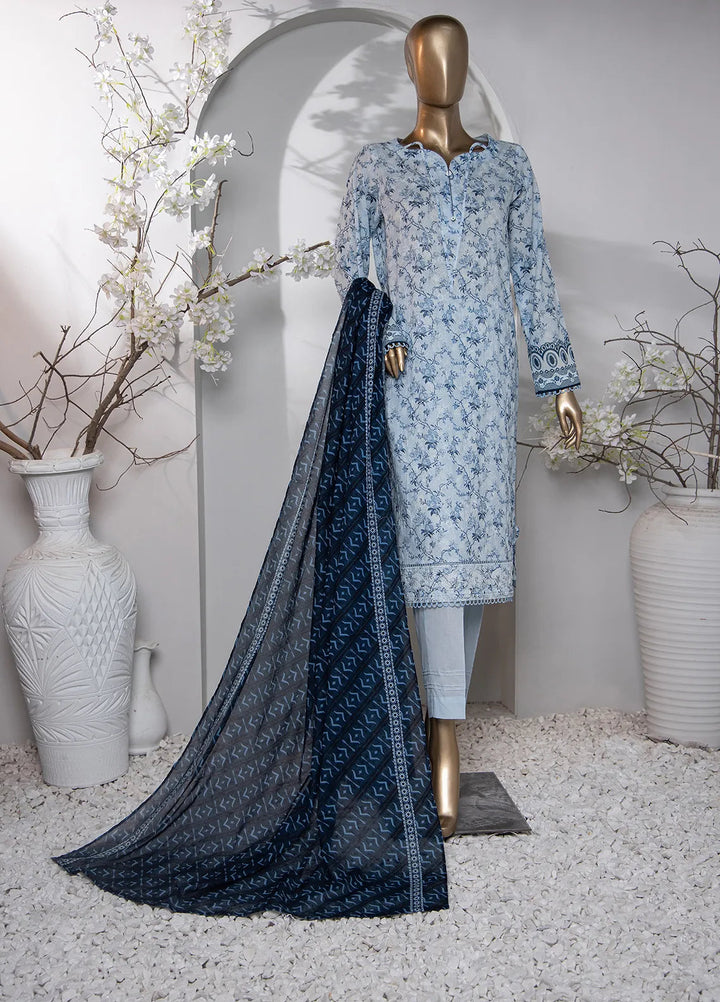 HZ Textiles Printed Lawn Suit Unstitched 3 Piece HZ24D PDE-799 - Summer Collection