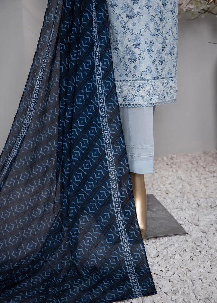 HZ Textiles Printed Lawn Suit Unstitched 3 Piece HZ24D PDE-799 - Summer Collection