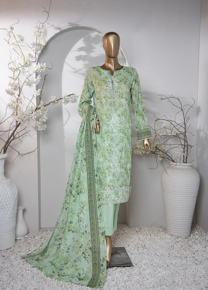 HZ Textiles Printed Lawn Suit Unstitched 3 Piece HZ24D PDE-800 - Summer Collection