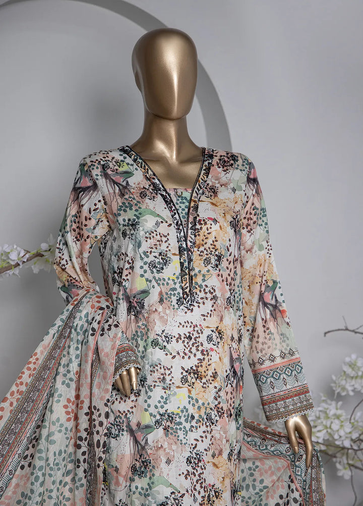 HZ Textiles Printed Lawn Suit Unstitched 3 Piece HZ24D PDE-802 - Summer Collection