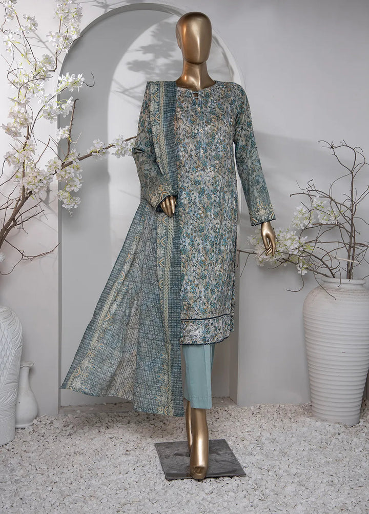 HZ Textiles Printed Lawn Suit Unstitched 3 Piece HZ24D PDE-803 - Summer Collection