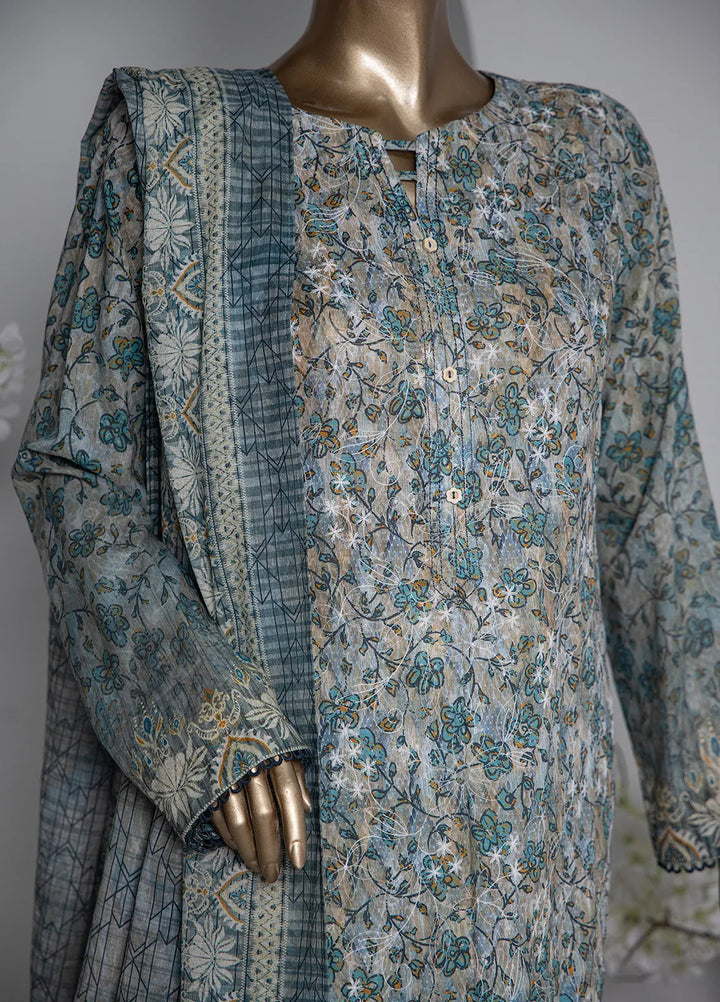 HZ Textiles Printed Lawn Suit Unstitched 3 Piece HZ24D PDE-803 - Summer Collection
