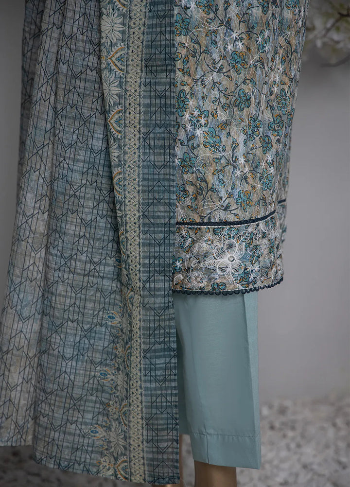 HZ Textiles Printed Lawn Suit Unstitched 3 Piece HZ24D PDE-803 - Summer Collection