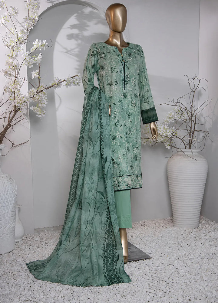 HZ Textiles Printed Lawn Suit Unstitched 3 Piece HZ24D PDE-804 - Summer Collection
