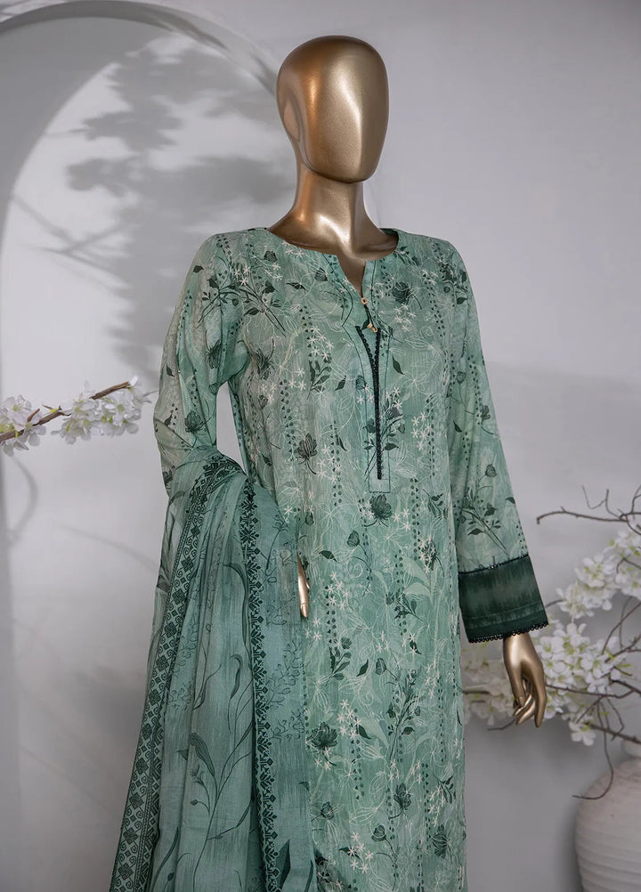 HZ Textiles Printed Lawn Suit Unstitched 3 Piece HZ24D PDE-804 - Summer Collection