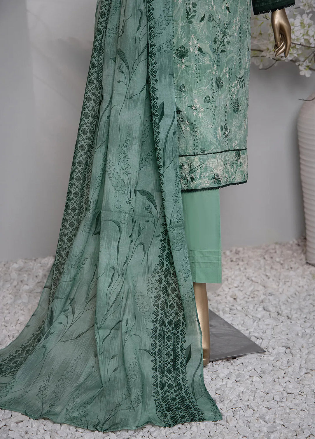 HZ Textiles Printed Lawn Suit Unstitched 3 Piece HZ24D PDE-804 - Summer Collection