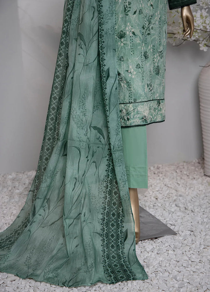 HZ Textiles Printed Lawn Suit Unstitched 3 Piece HZ24D PDE-804 - Summer Collection