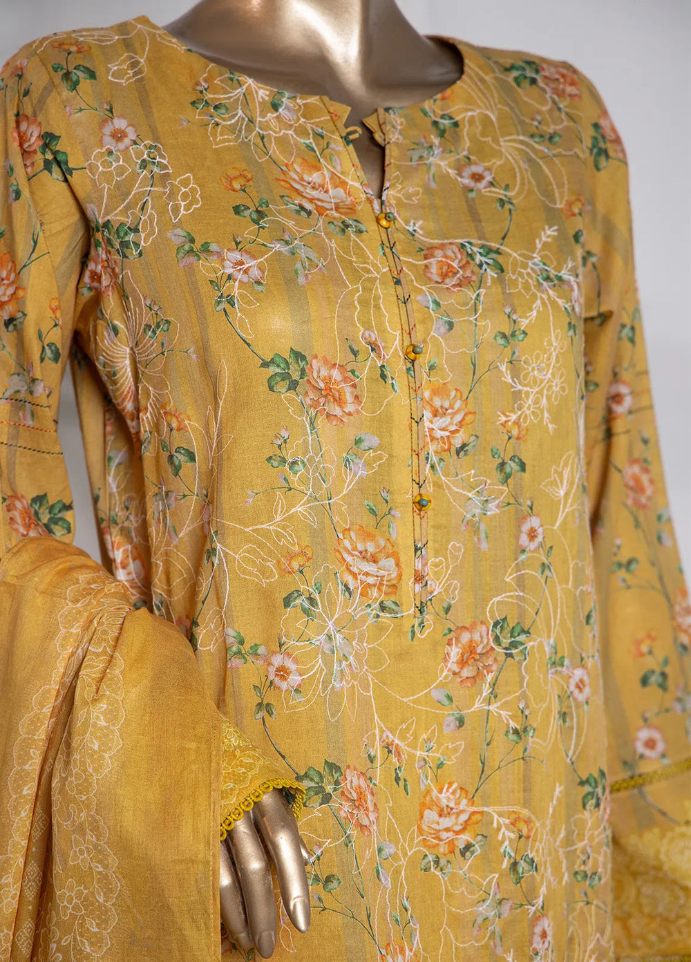HZ Textiles Printed Lawn Suit Unstitched 3 Piece HZ24D PDE-808 - Summer Collection