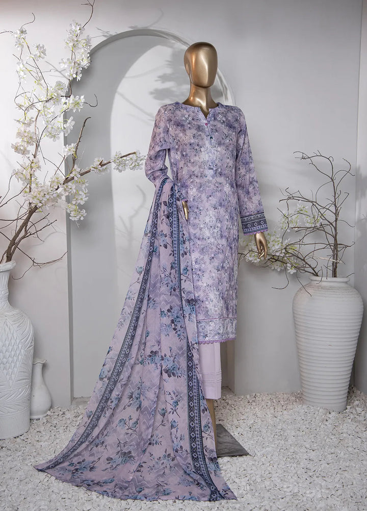 HZ Textiles Printed Lawn Suit Unstitched 3 Piece HZ24D PDE-809 - Summer Collection