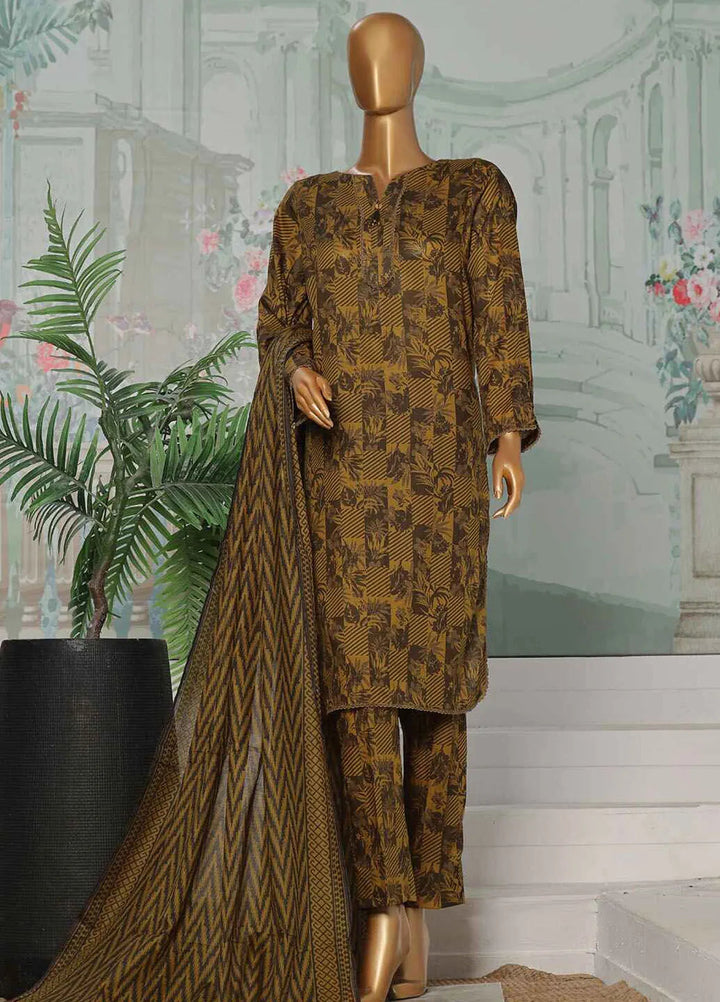 Hz Textiles Printed Lawn Suit Unstitched 3 Piece HZ24PA PCC-226-B - Summer Collection