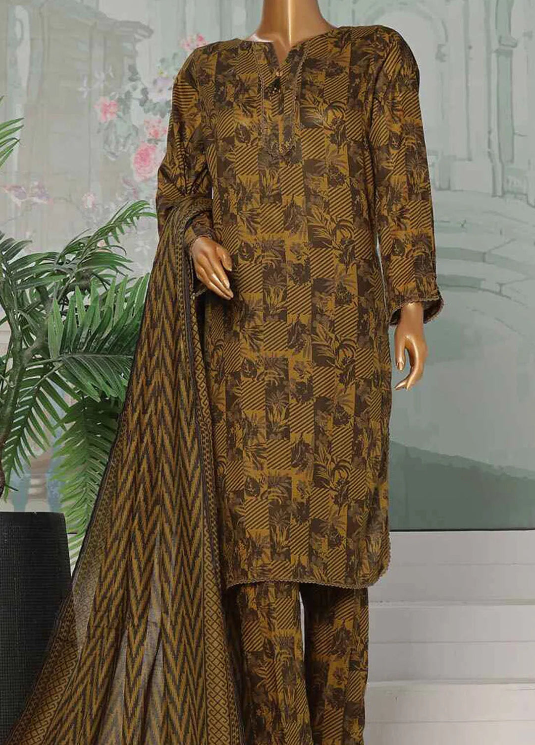 Hz Textiles Printed Lawn Suit Unstitched 3 Piece HZ24PA PCC-226-B - Summer Collection