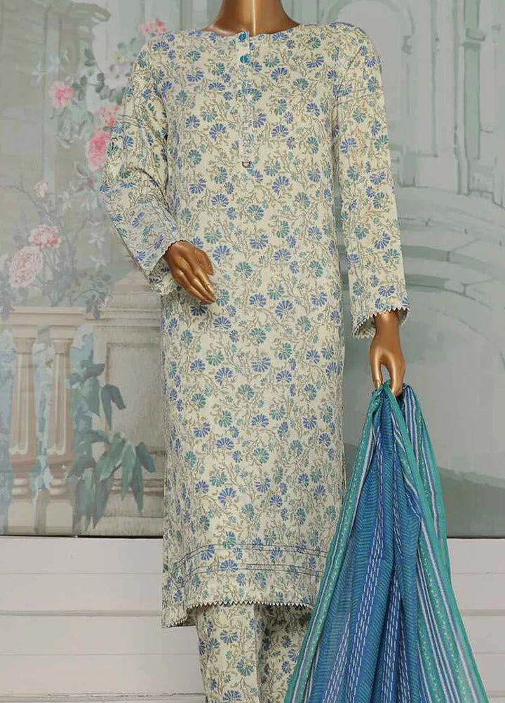 Hz Textiles Printed Lawn Suit Unstitched 3 Piece HZ24PA PCC-227-B - Summer Collection