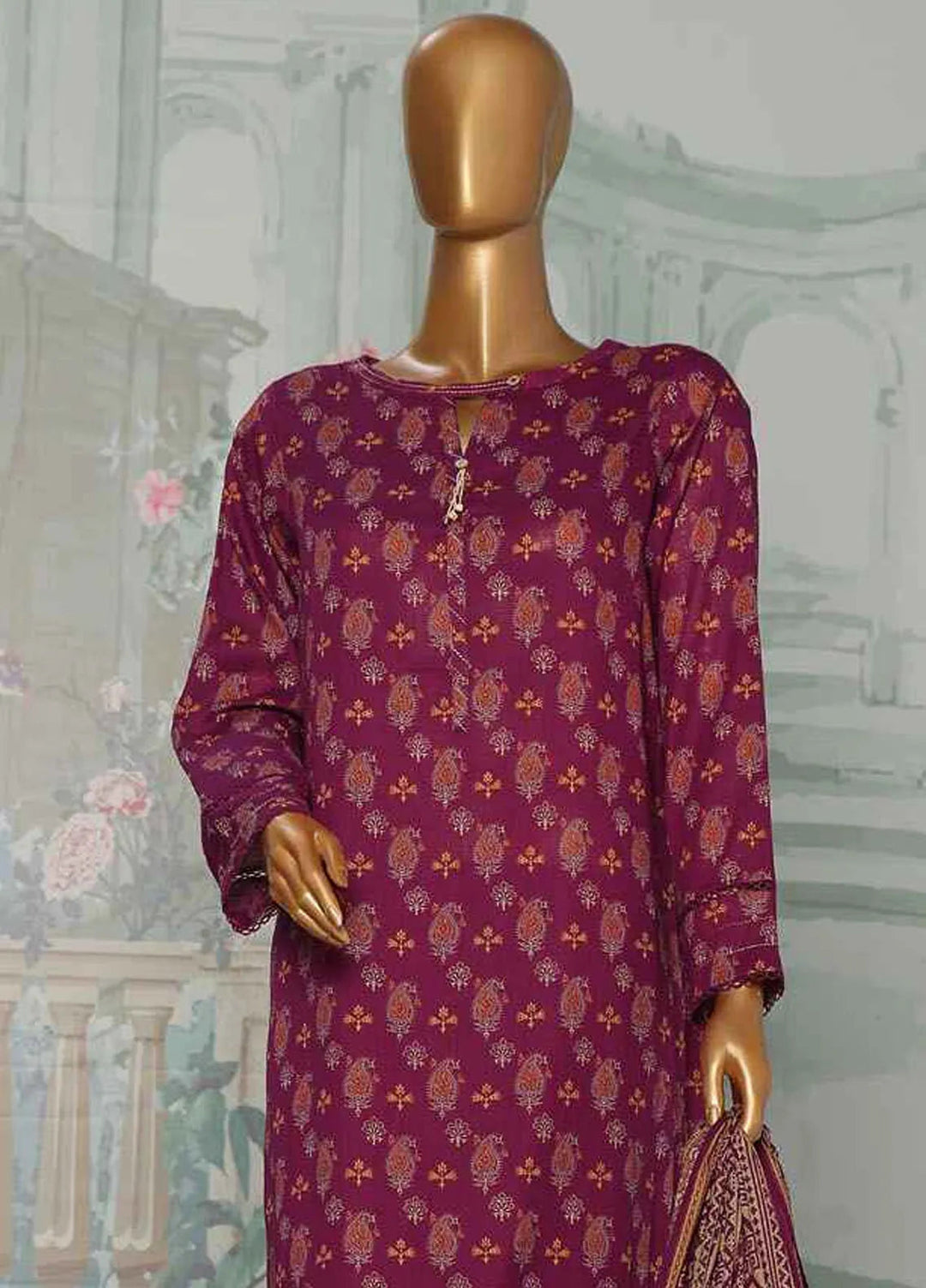 Hz Textiles Printed Lawn Suit Unstitched 3 Piece HZ24PA PCC-228-A - Summer Collection