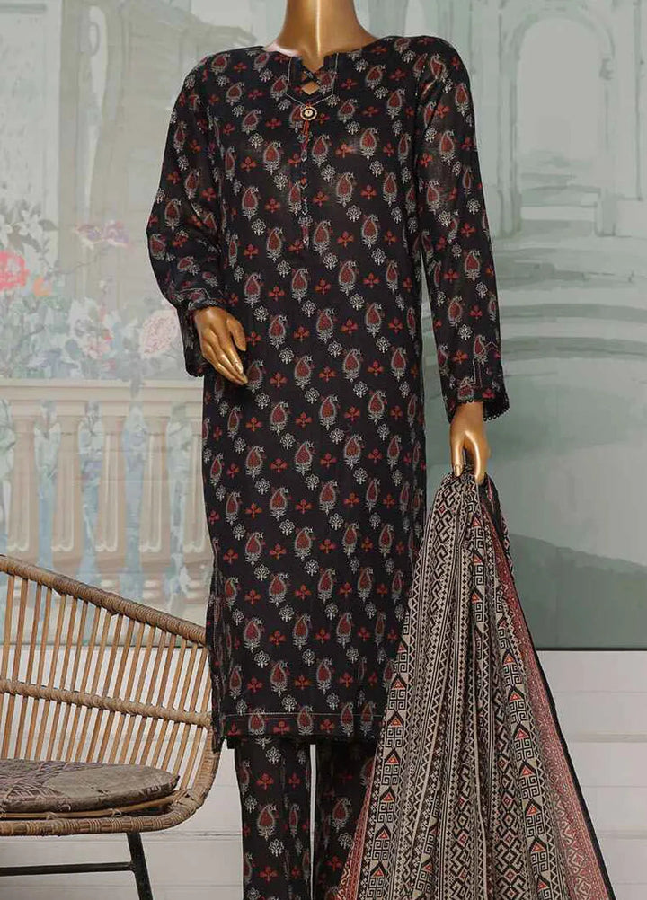 Hz Textiles Printed Lawn Suit Unstitched 3 Piece HZ24PA PCC-228-B - Summer Collection