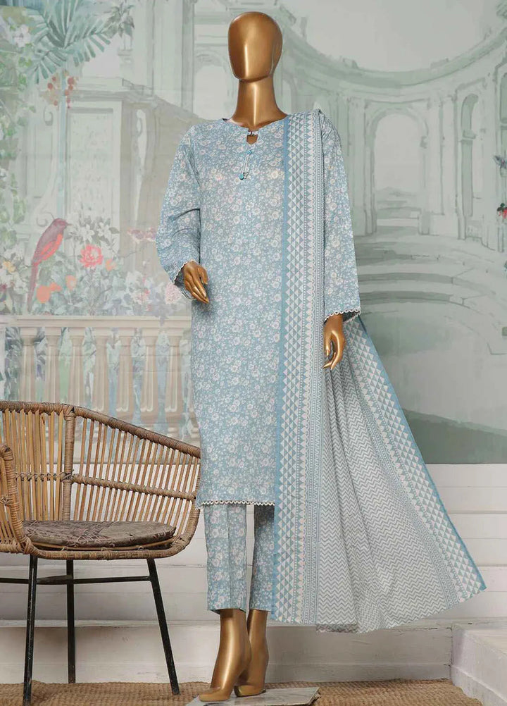 Hz Textiles Printed Lawn Suit Unstitched 3 Piece HZ24PA PCC-229-A - Summer Collection