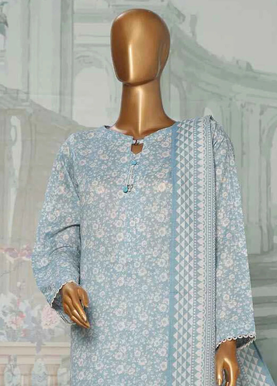 Hz Textiles Printed Lawn Suit Unstitched 3 Piece HZ24PA PCC-229-A - Summer Collection