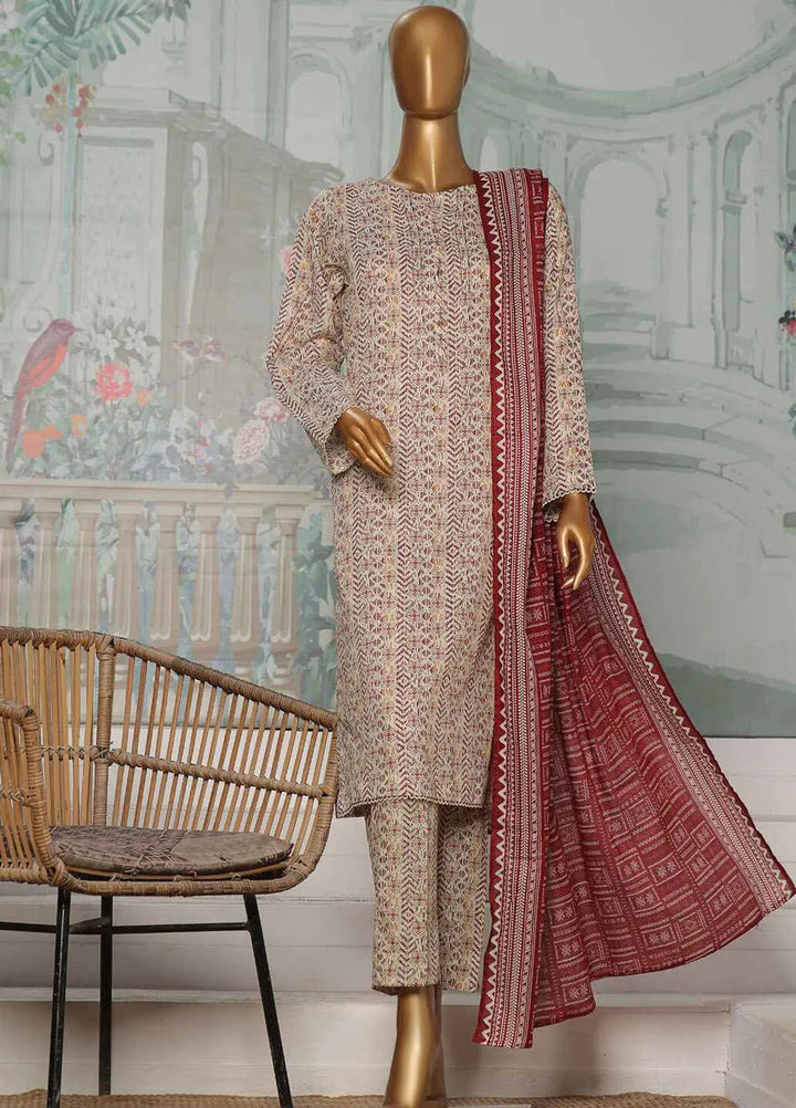 Hz Textiles Printed Lawn Suit Unstitched 3 Piece HZ24PA PCC-230-A - Summer Collection