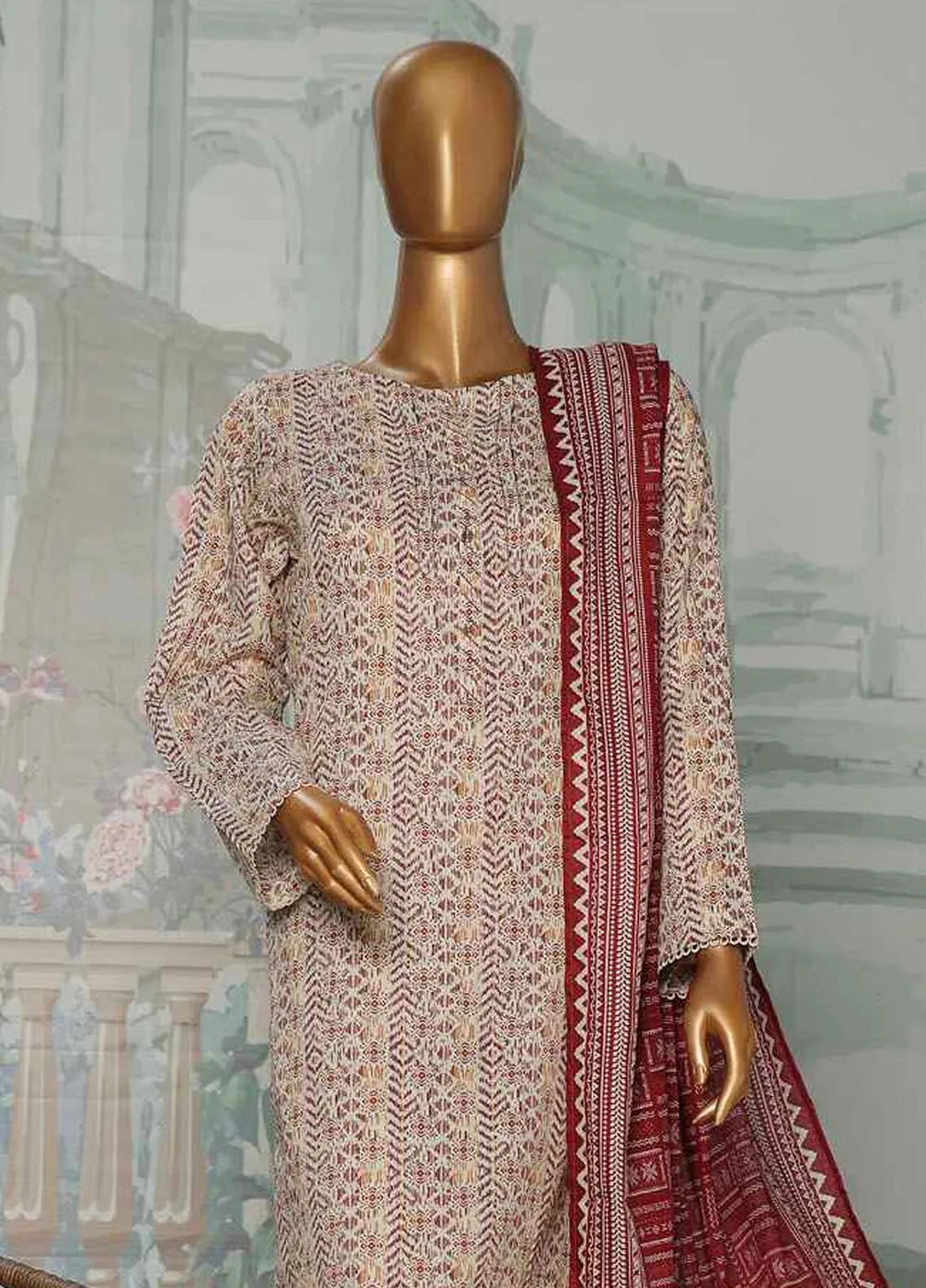 Hz Textiles Printed Lawn Suit Unstitched 3 Piece HZ24PA PCC-230-A - Summer Collection