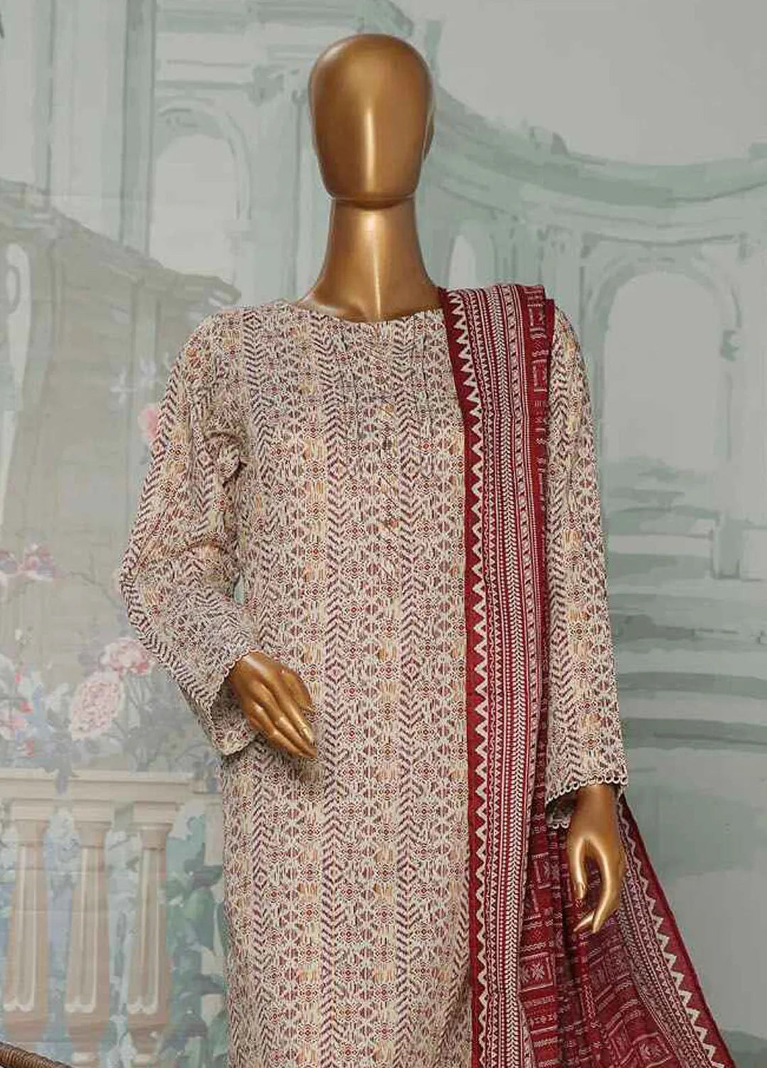 Hz Textiles Printed Lawn Suit Unstitched 3 Piece HZ24PA PCC-230-A - Summer Collection