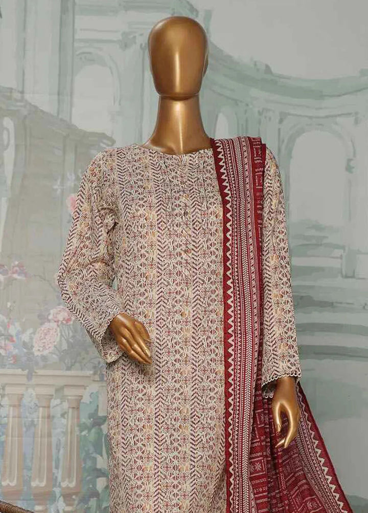 Hz Textiles Printed Lawn Suit Unstitched 3 Piece HZ24PA PCC-230-A - Summer Collection