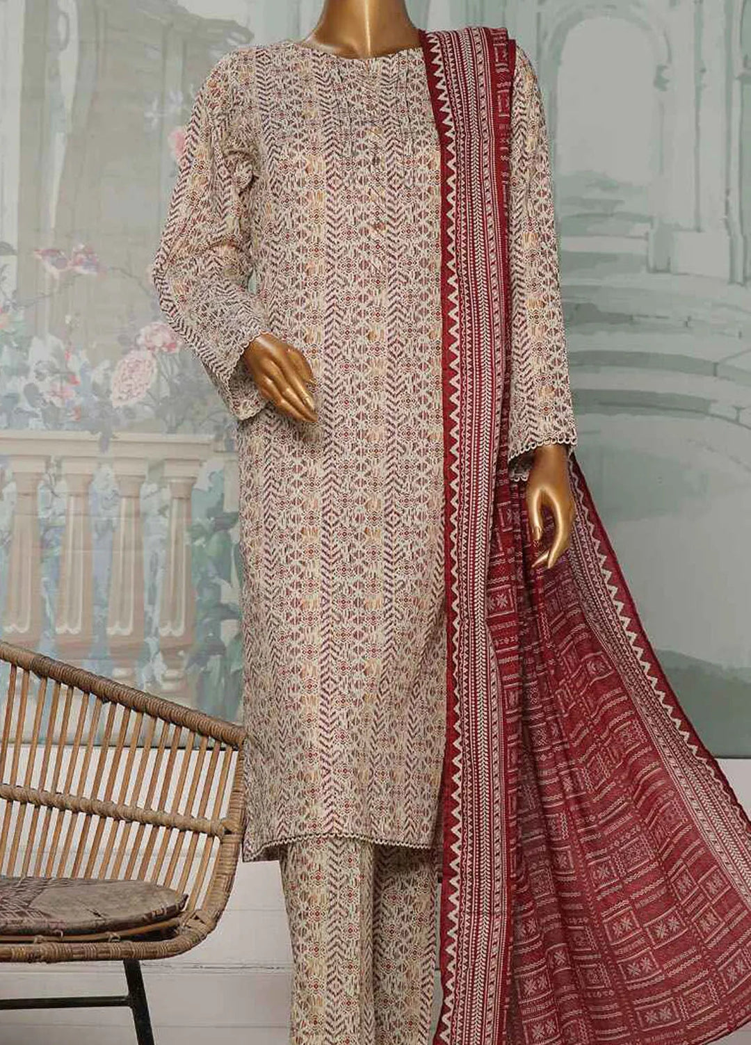 Hz Textiles Printed Lawn Suit Unstitched 3 Piece HZ24PA PCC-230-A - Summer Collection