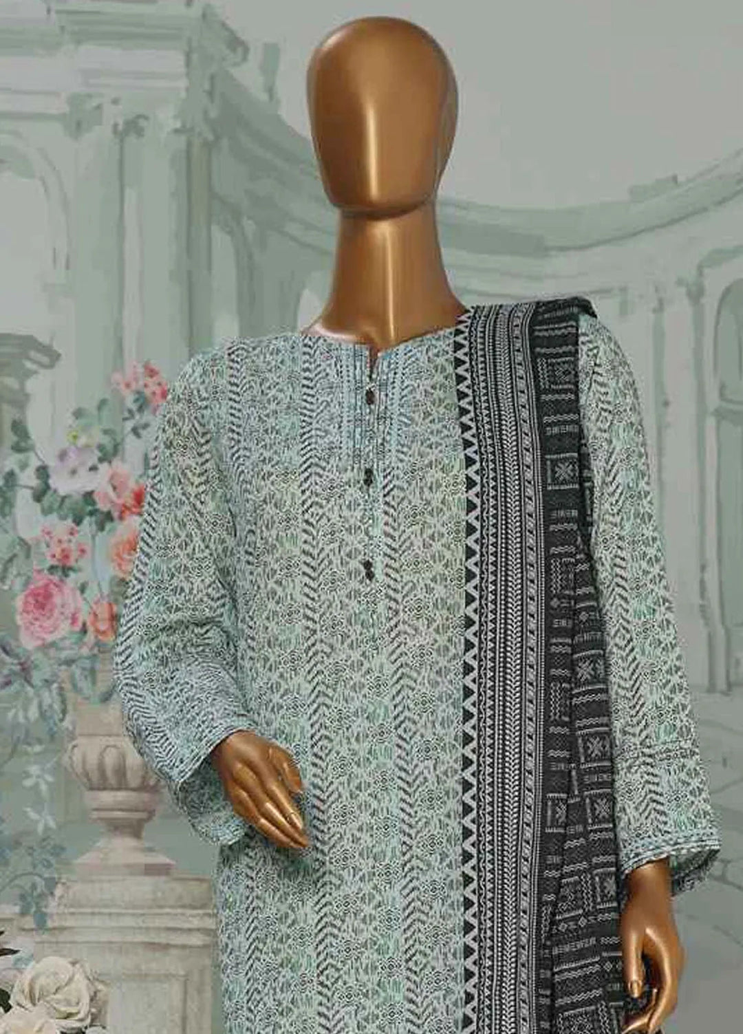 Hz Textiles Printed Lawn Suit Unstitched 3 Piece HZ24PA PCC-230-B - Summer Collection