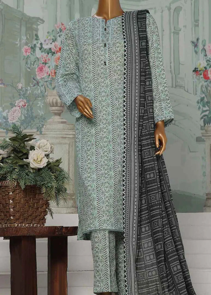Hz Textiles Printed Lawn Suit Unstitched 3 Piece HZ24PA PCC-230-B - Summer Collection
