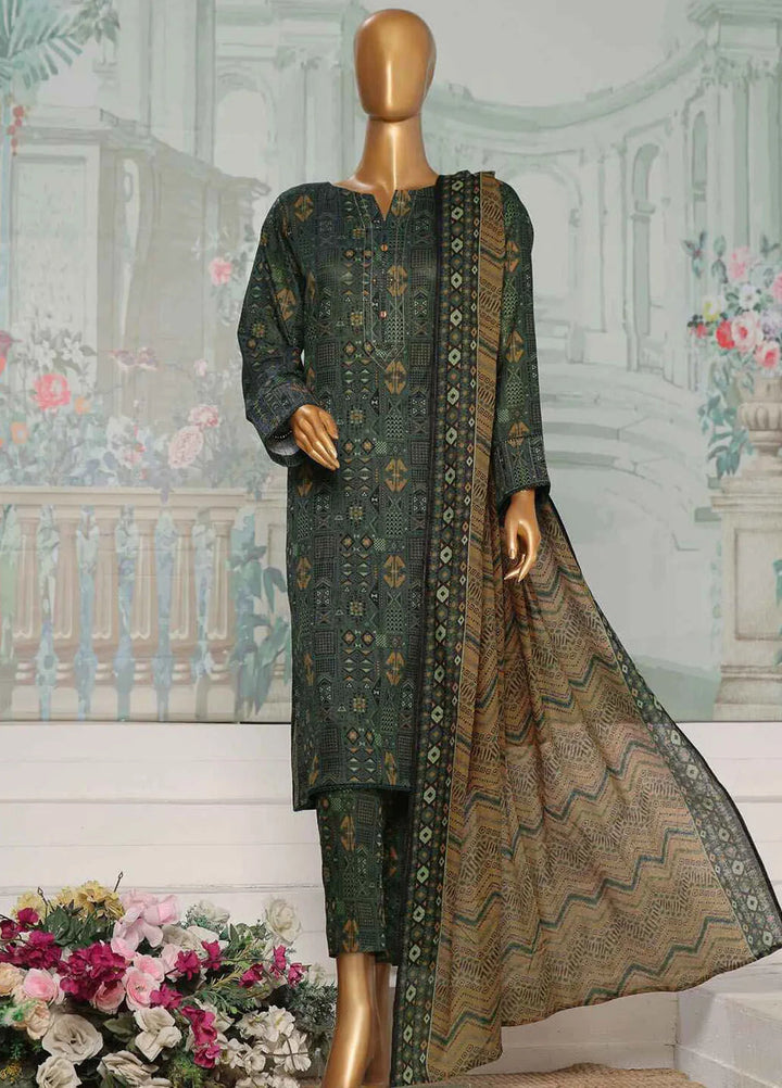 Hz Textiles Printed Lawn Suit Unstitched 3 Piece HZ24PA PCC-231-A - Summer Collection