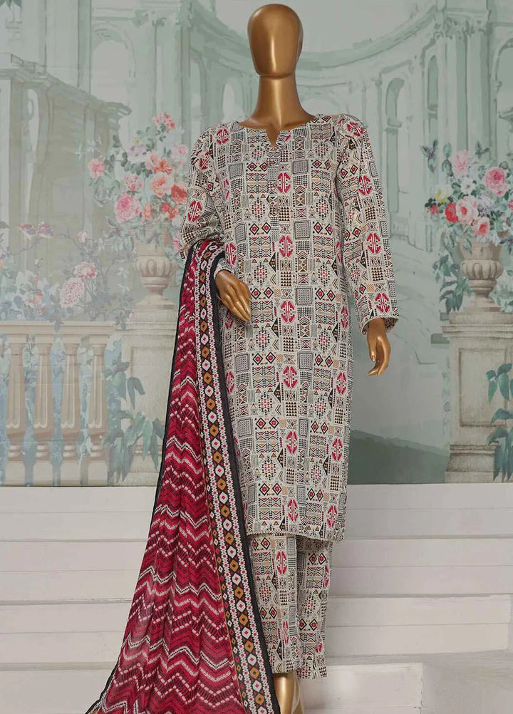 Hz Textiles Printed Lawn Suit Unstitched 3 Piece HZ24PA PCC-231-B - Summer Collection
