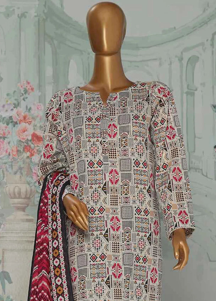 Hz Textiles Printed Lawn Suit Unstitched 3 Piece HZ24PA PCC-231-B - Summer Collection