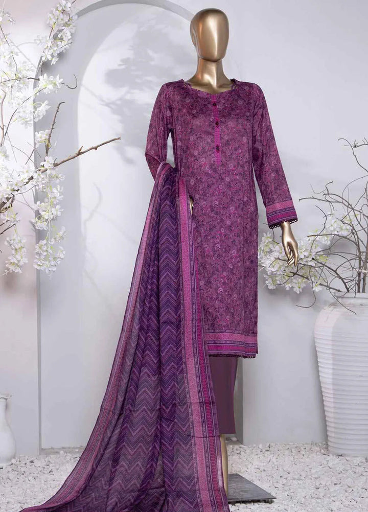 Hz Textiles Printed Lawn Suit Unstitched 3 Piece HZ24PL PPC-198 - Summer Collection