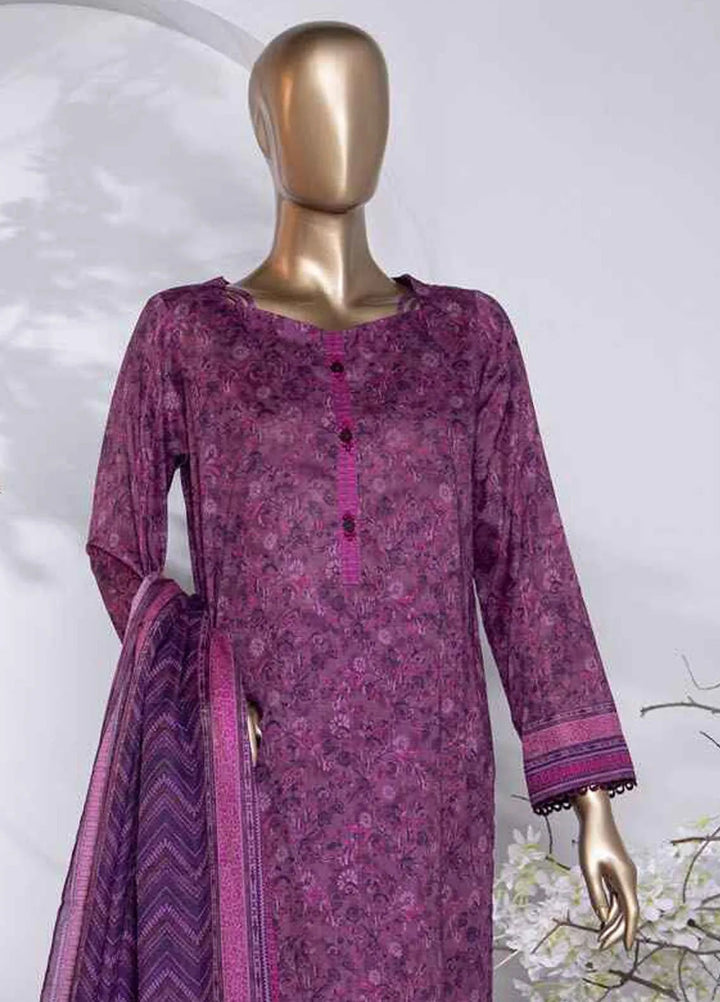 Hz Textiles Printed Lawn Suit Unstitched 3 Piece HZ24PL PPC-198 - Summer Collection