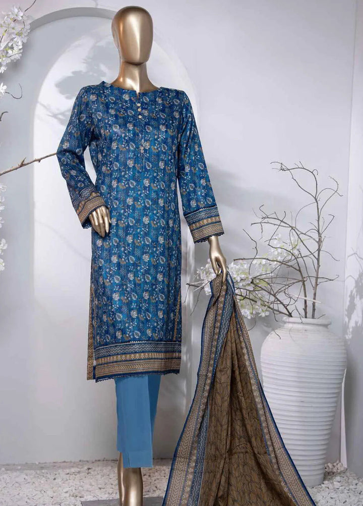 Hz Textiles Printed Lawn Suit Unstitched 3 Piece HZ24PL PPC-200 - Summer Collection