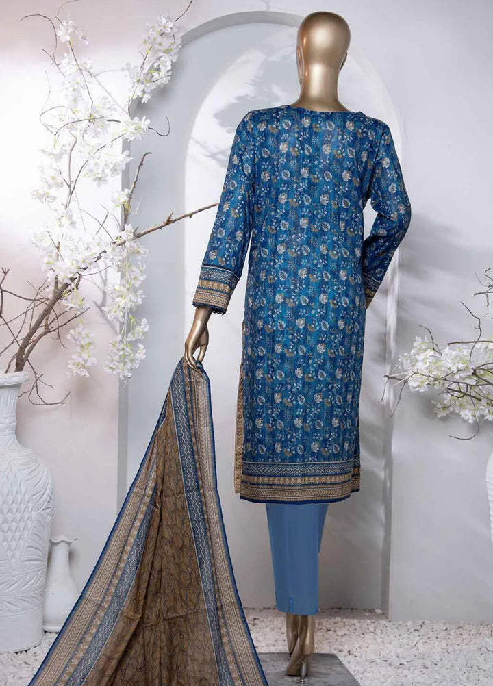 Hz Textiles Printed Lawn Suit Unstitched 3 Piece HZ24PL PPC-200 - Summer Collection