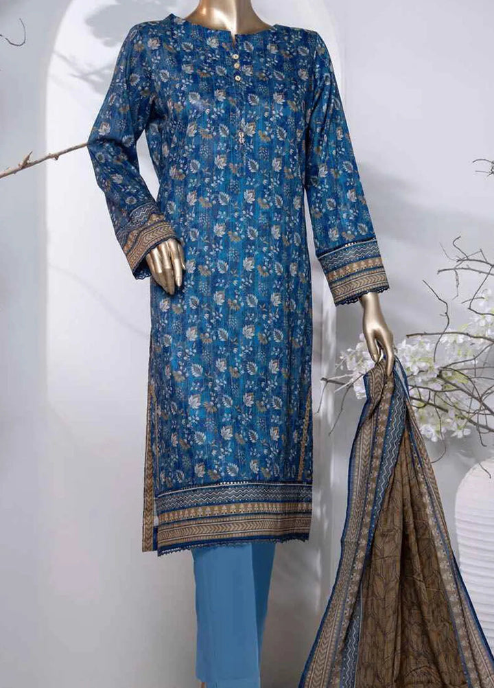 Hz Textiles Printed Lawn Suit Unstitched 3 Piece HZ24PL PPC-200 - Summer Collection